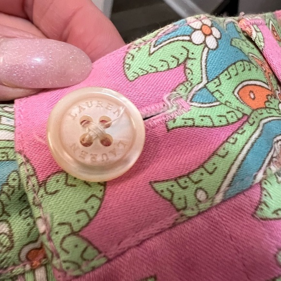 Fabulous Ralph Lauren Pink and Green Paisley Pants Sz 4 EUC - Picture 8 of 9